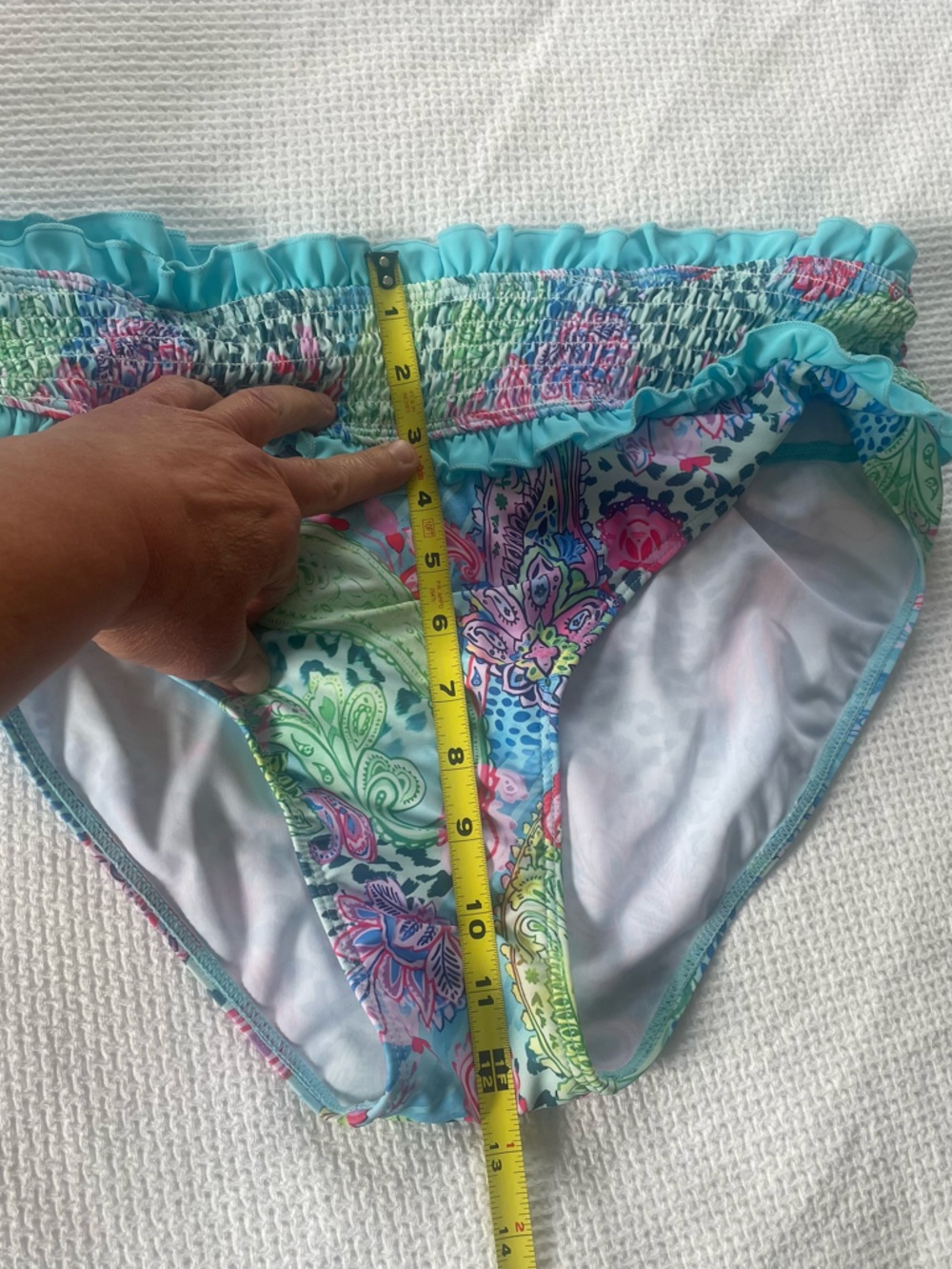 Women’s Aqua Smocked Tankini Top and Bottom $25 XXL Fits like 16 - 18. - Picture 6 of 9